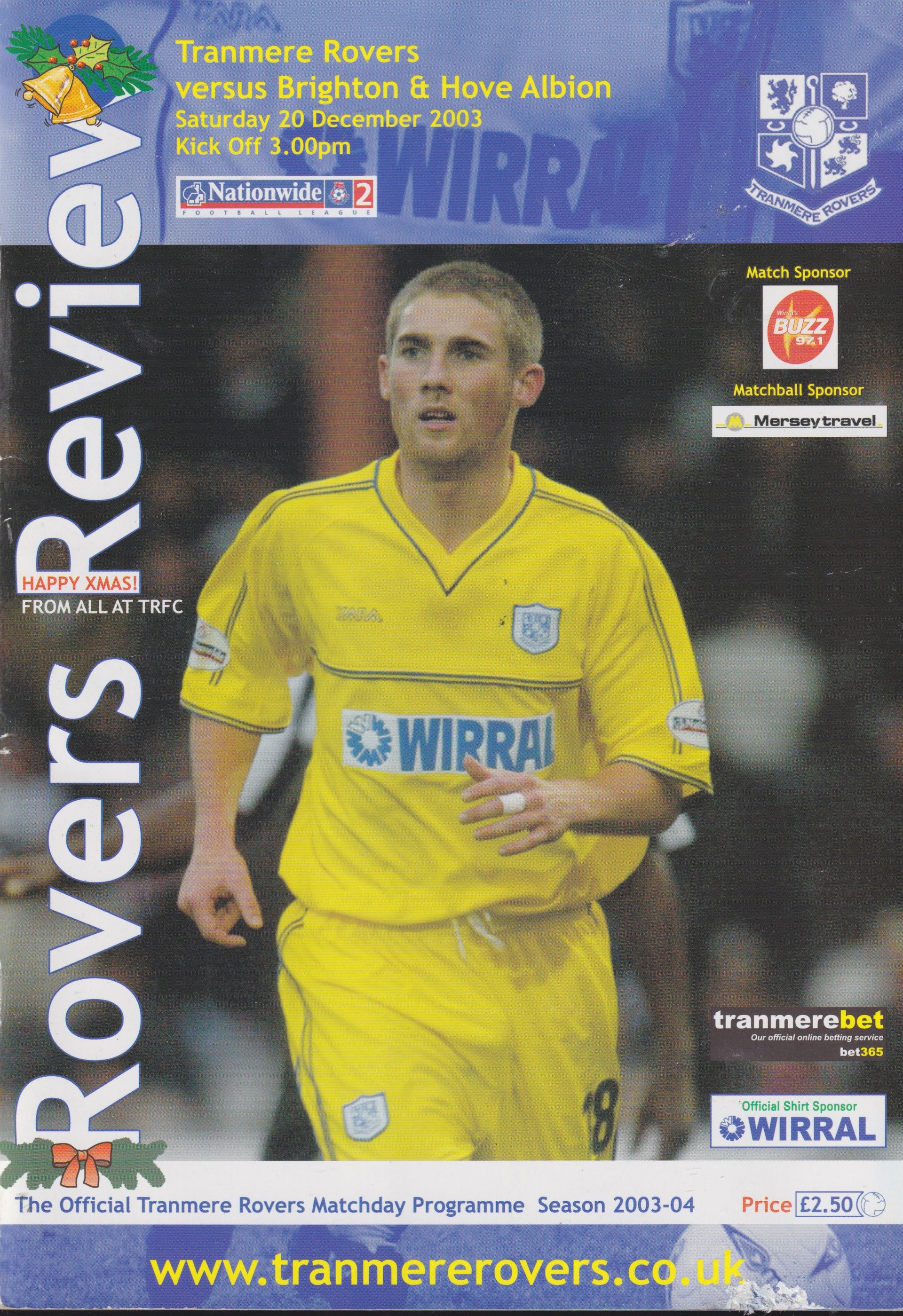Tranmere Rovers v Brighton & Hove Albion match programme